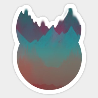 Ombre Mountainscape (Sunset Colors) Sticker